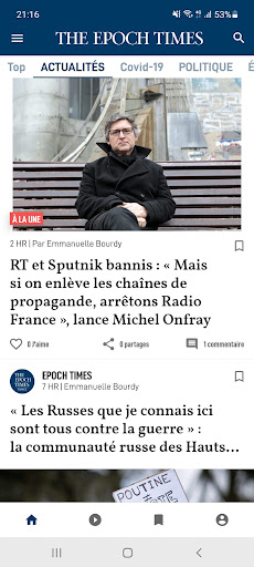 Screenshot of Epoch Times Français