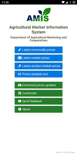Android application Bhutan Agri Market Info System screenshort