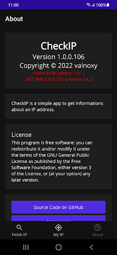 CheckIP - IP Informations Screen 2