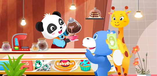 Verão do Bebê Panda: cafeteria