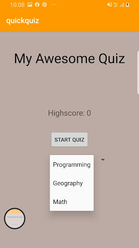 quckquiz Screen 2
