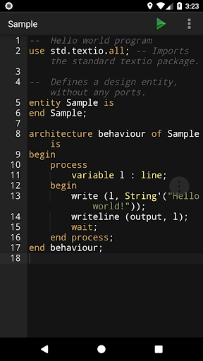 Android application VHDL Programming Compiler screenshort