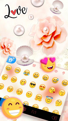 Pretty Pearl Flowers Keyboard Screen 3