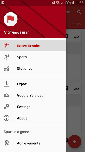 Android application RaRe (Races Results) screenshort