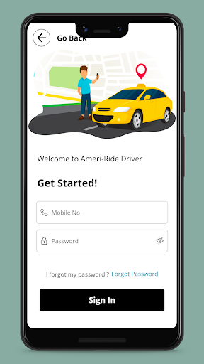 Android application Ameri-Ride Driver screenshort