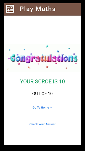 Maths Quiz or PDF Screen 3