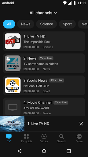 InterTV Mobile Screen 3