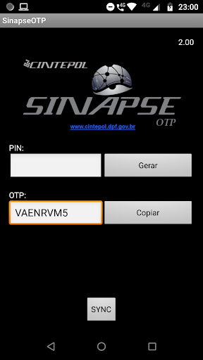 Android application SinapseOTP screenshort