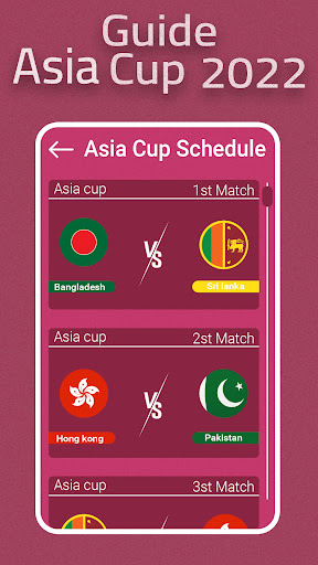 Guide Asia Cup 2022 Schedule