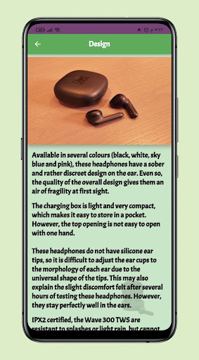Android application jbl wave 300 tws guide screenshort