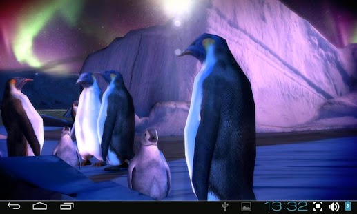 Екранна снимка на живи тапети на Penguins 3D Pro