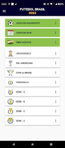 Android application Futebol Brasil screenshort