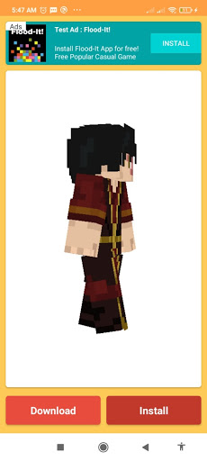 Skin Avatar Last Bender for MCPE - 3D View