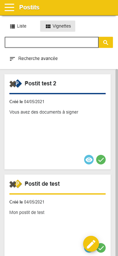 Android application Xpostit screenshort