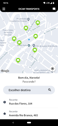 Android application OiCar transporte screenshort