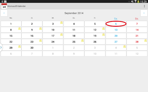 Moniusoft Kalender Screenshot