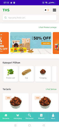 Android application MyShop screenshort