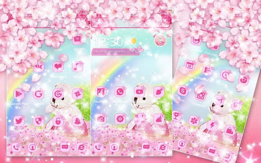 Pink Bear Flower Theme