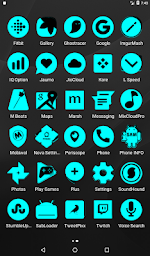 Cyan and Black Icon Pack ✨Free✨