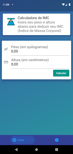Android application Calculadora de IMC screenshort