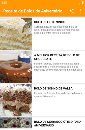 Receita Bolos de Aniversário