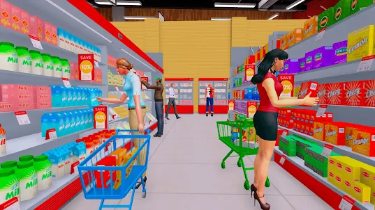 Supermarket shopping mall girl
