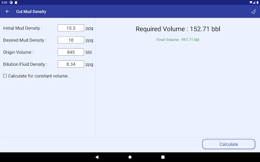 Screenshot of Drilling Fluids Pro