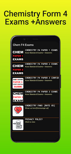 Android application Chemistry Form 4 Exams+Answers screenshort
