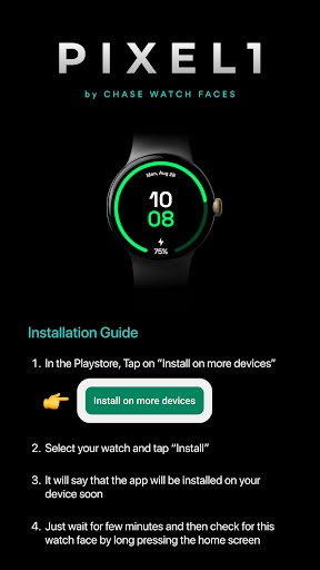 Android application Pixel 1 Watch face screenshort