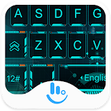 Tech Neon Blue Keyboard Theme icon