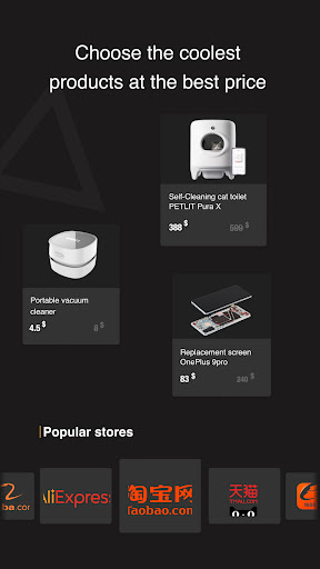 Screenshot of EasyGet: shipping from China