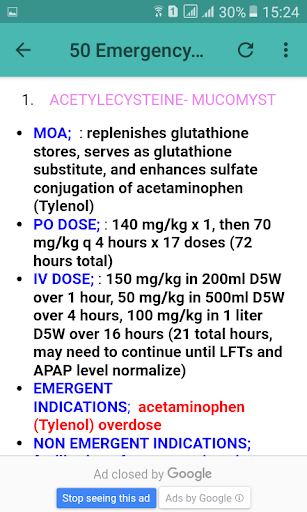 50 drugs in emergency