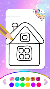 Houses Coloring Book & Glitter