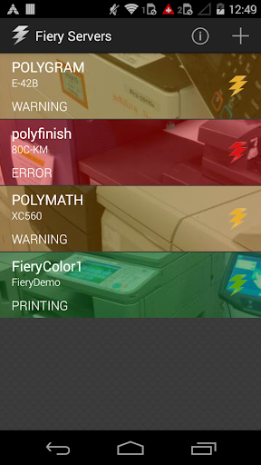 Android application Fiery Go screenshort