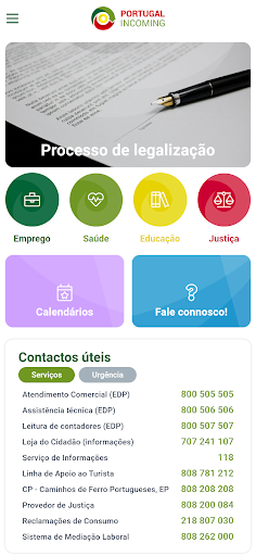 Android application Portugal Incoming screenshort