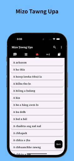 Android application Mizo Ṭawng Upa screenshort
