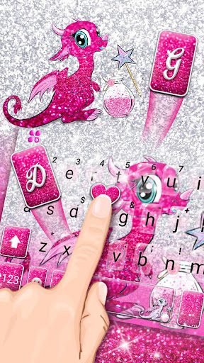 Glitter Cute Dragon Keyboard T Screen 2