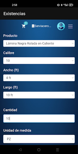 Portal Serviacero Screen 3