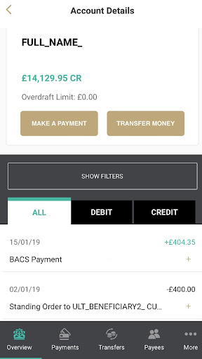 Weatherbys Mobile Banking Screen 2
