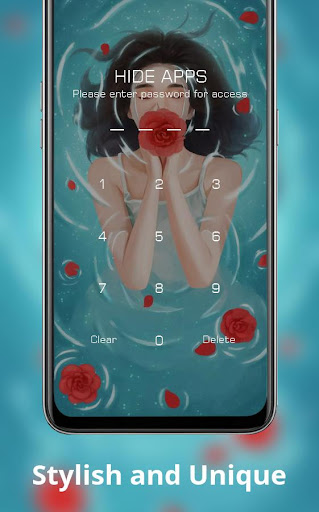 Illustration theme girl in the water flaming rose