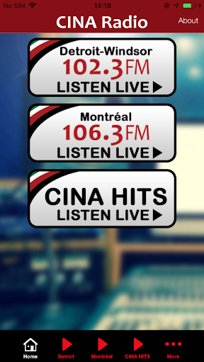 Android application CINA Radio screenshort