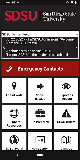 Android application SDSU Safe screenshort