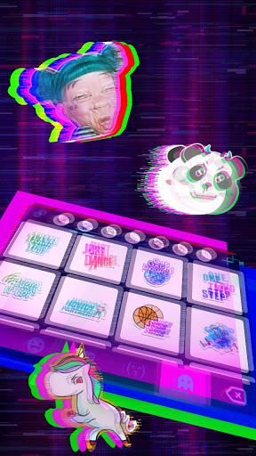 Cool Neon Glitch Keyboard Back Screen 3
