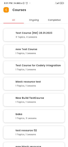 Android application Test App screenshort