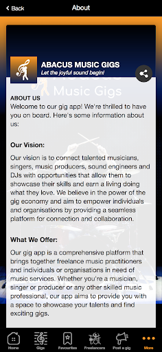Abacus Music Gigs Screen 3