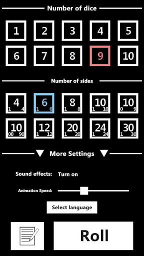 Android application Dice Simulator screenshort