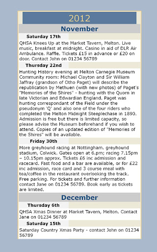 Quorn Hunt Screen 2