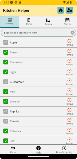 Kitchen Helper Screen 2