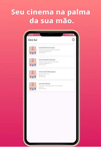 Android application Cine Sul - Programação cinemas screenshort
