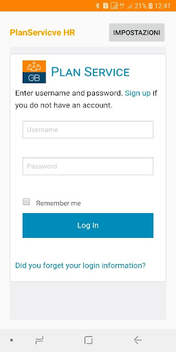Android application GBPlanserviceHR screenshort
